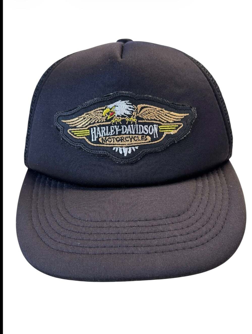 Harley-Davidson Eagle Logo Black Mesh Snapback Trucker Hat